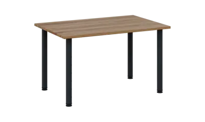 CRTR 120 jídelní stůl, kovová podnož černá, deska 25 mm, 1194x800 mm, ořech světlý